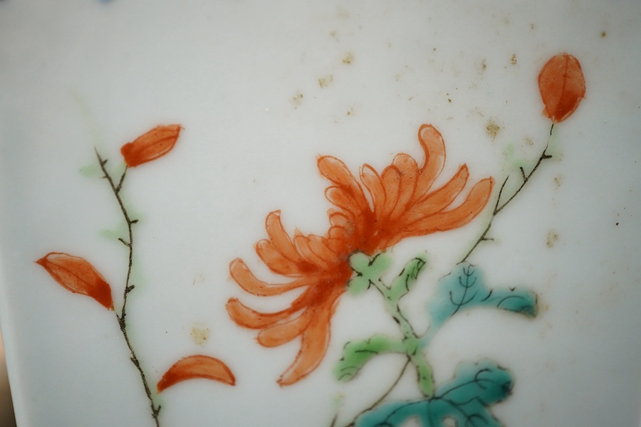 A Chinese famille rose square section vase, second half 19th century